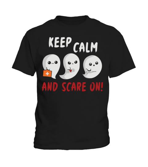 Nurse Halloween Ghost Keep Calm Scare On Kids T-Shirt