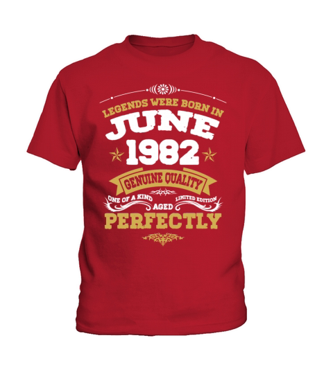 Vintage Aged To Perfection June 1982 Kids T-Shirt