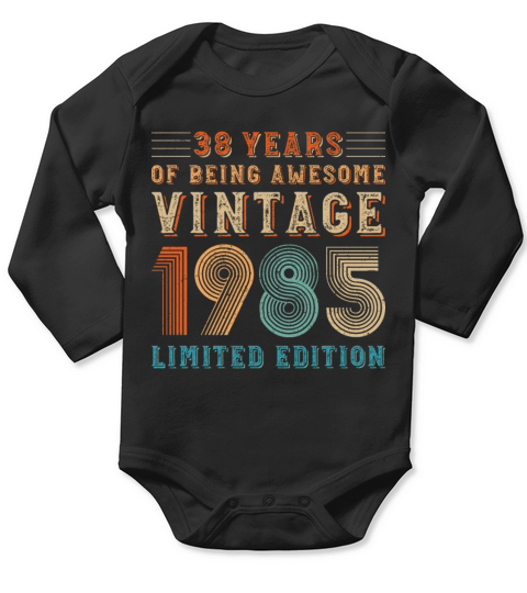 38 years of being awesome vintage 1985 limited edi Long Sleeve Baby One-Piece