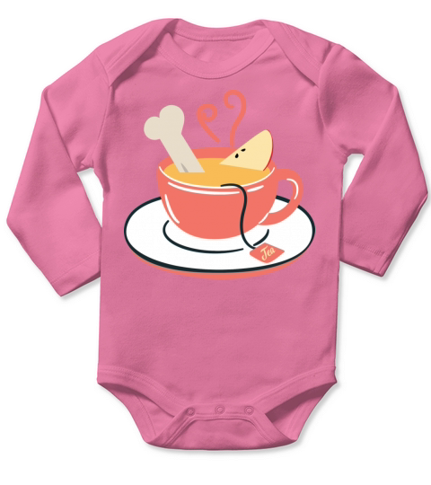 Bone Apple Tea Bon Appetit Long Sleeve Baby One-Piece