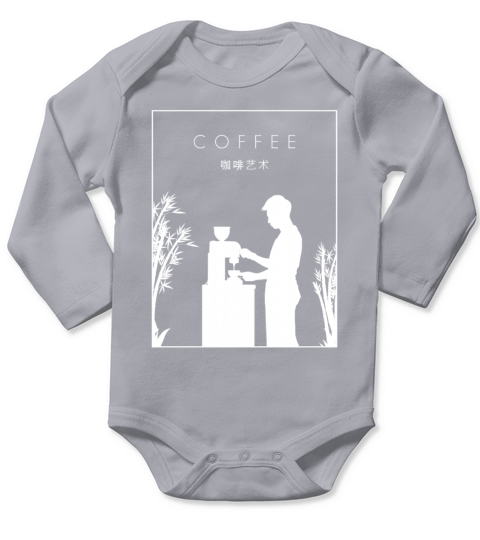 Coffee Chinese Hanzi Barista Queen Latte Art Long Sleeve Baby One-Piece