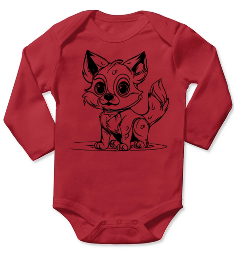 Cute Childrens Dog Portrait For Dog Owners Long Sleeve Baby One-Piece