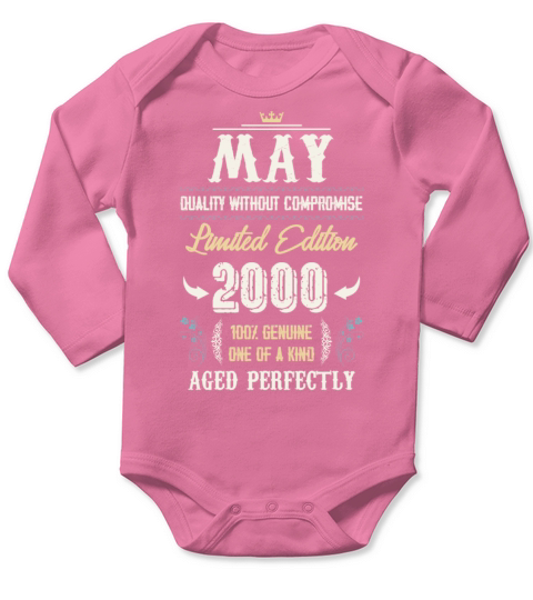 May 2000 Vintage Birthday Present Long Sleeve Baby One-Piece