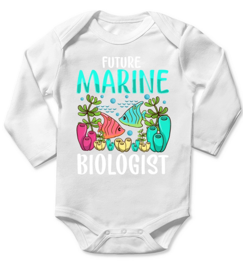 Ocean Biology Funny Kids Children Future Marine Bi Long Sleeve Baby One-Piece