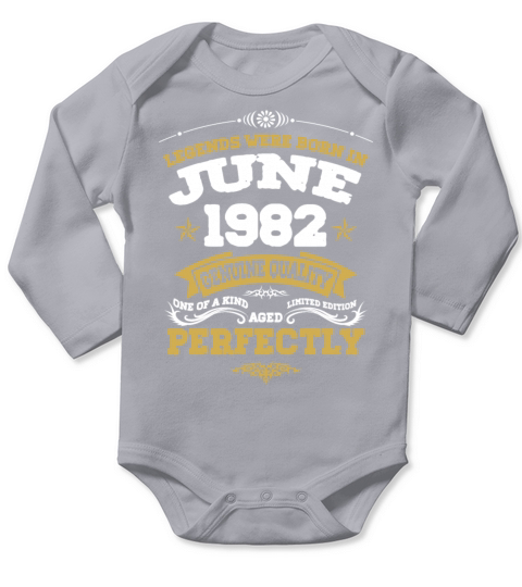 Vintage Aged To Perfection June 1982 Long Sleeve Baby One-Piece