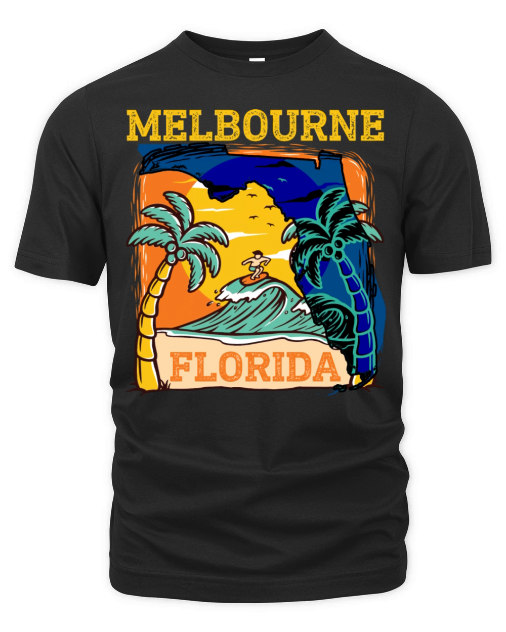 Melbourne Florida Vintage Distressed Souvenir Organic Unisex T-shirt
