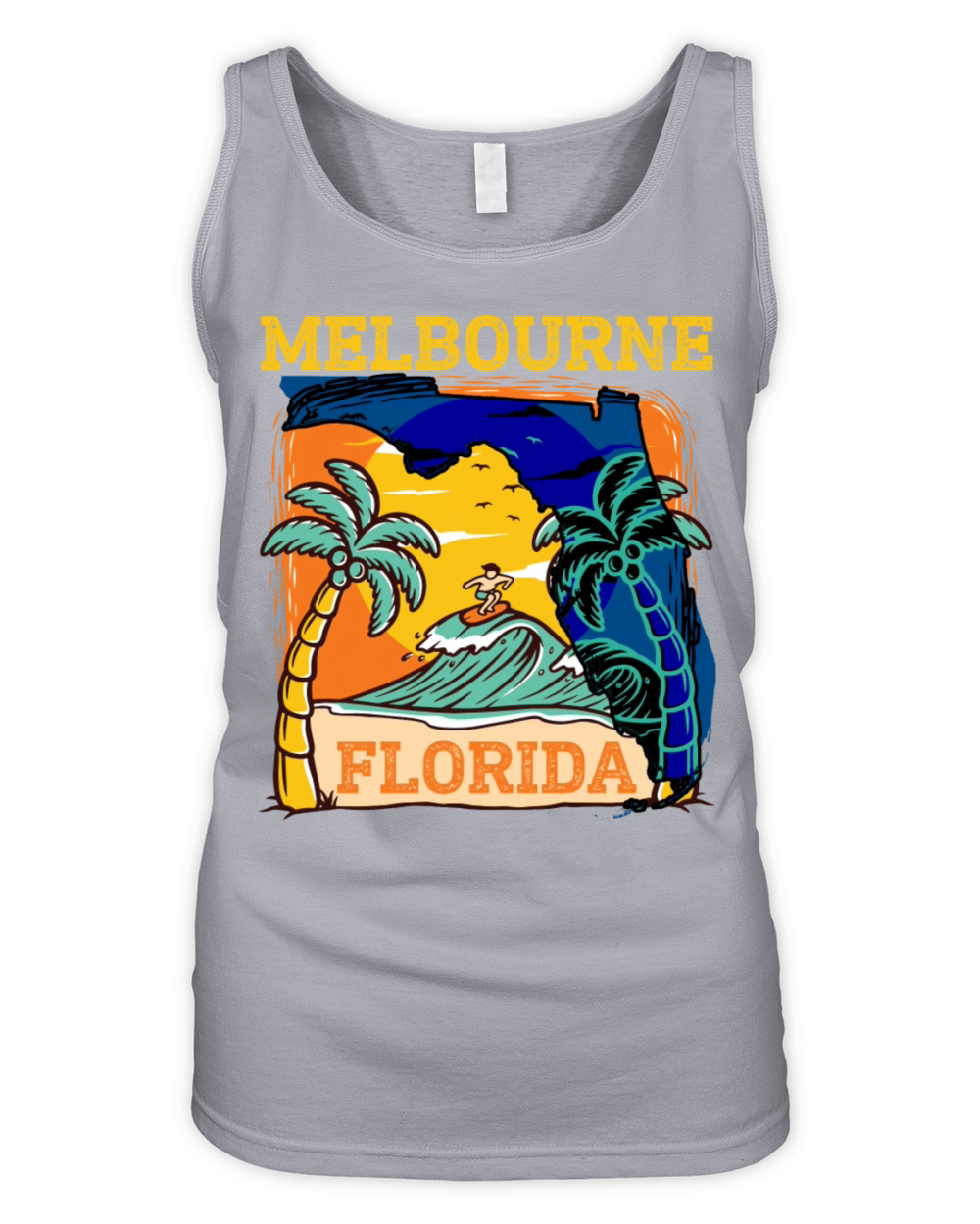 Melbourne Florida Vintage Distressed Souvenir Organic Women's Tank Top