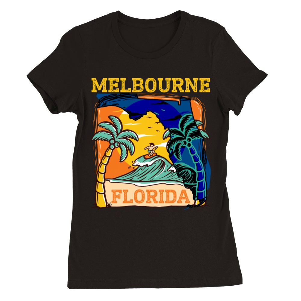Melbourne Florida Vintage Distressed Souvenir Premium Womens Crewneck T-shirt