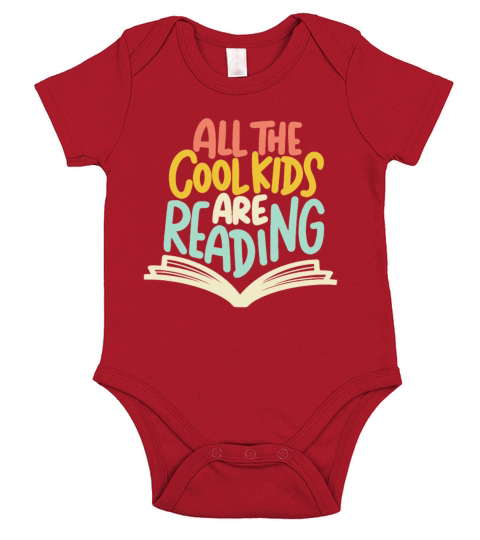 All The Cool Kids Are Reading Book Short Sleeve Baby One-Piece
