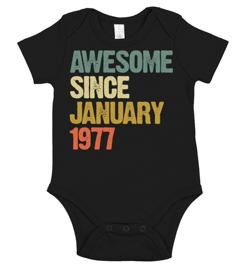 Groovy Retro Awesome Since January 1977 Short Sleeve Baby One-Piece