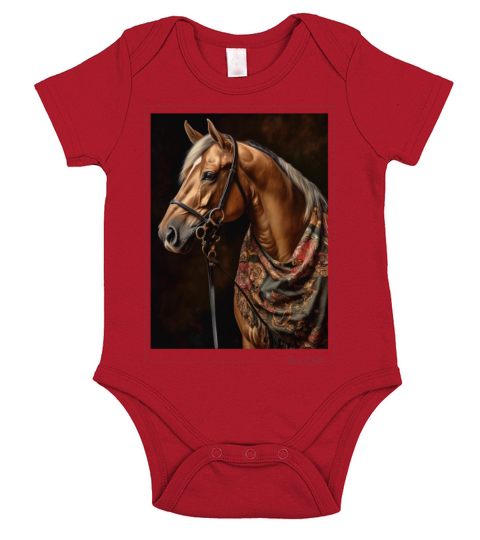 horse - vintage style Short Sleeve Baby One-Piece