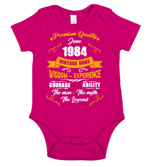 June 1971 Vintage Birthday Present Short Sleeve Baby One-Piece