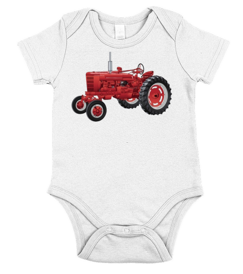 red tractor Short Sleeve Baby One-Piece