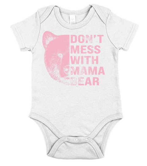 Vintage Mothers Day Dont Mess with Mama Bear Gift Short Sleeve Baby One-Piece