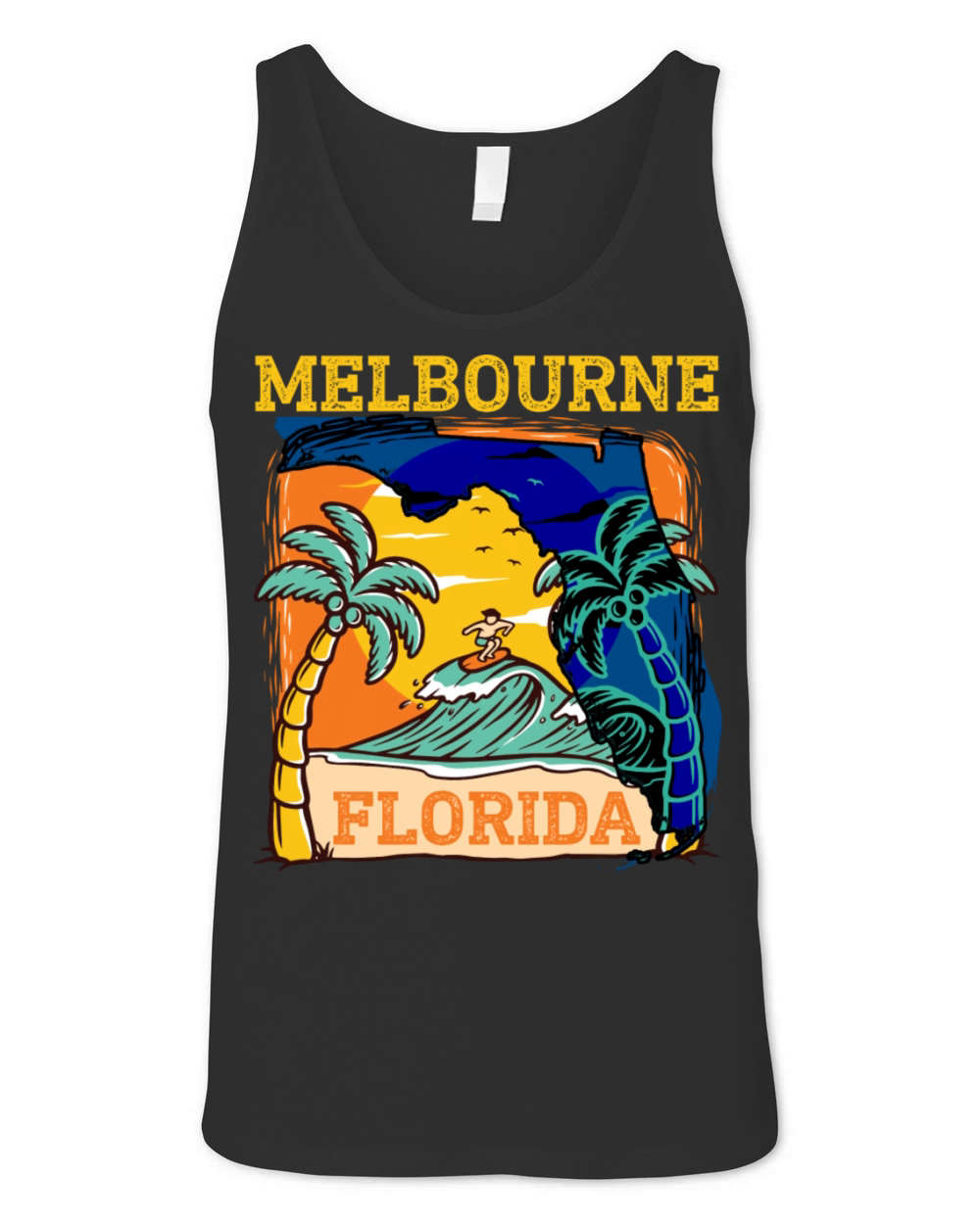 Melbourne Florida Vintage Distressed Souvenir Unisex Jersey Tank