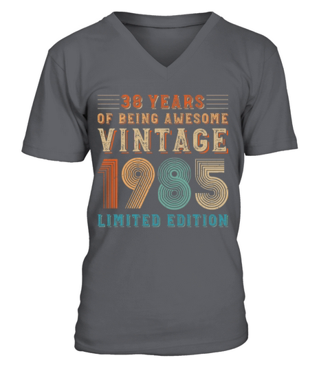 38 years of being awesome vintage 1985 limited edi V-Neck T-shirt