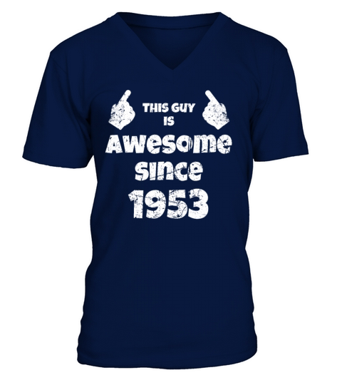 70th Birthday Vintage 1953 V-Neck T-shirt