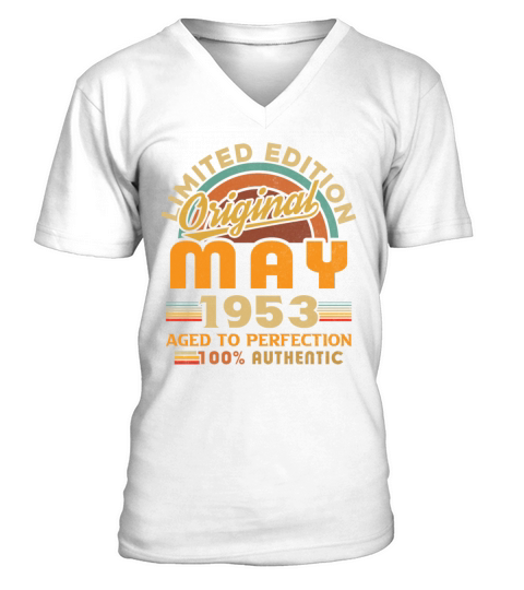May 1953 Vintage Birthday Gift V-Neck T-shirt