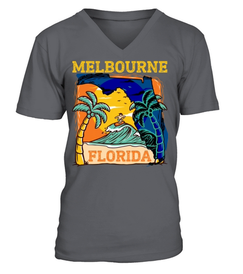 Melbourne Florida Vintage Distressed Souvenir V-Neck T-shirt