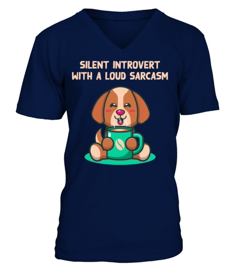 Silent Introvert wIth Sarcasm Funny Nerd Humor Wei V-Neck T-shirt