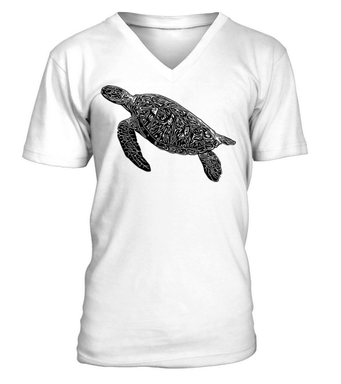 Vintage Diving Turtle V-Neck T-shirt