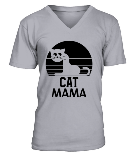 Vintage Eighties Style Distressed Cat Daddy Retro V-Neck T-shirt