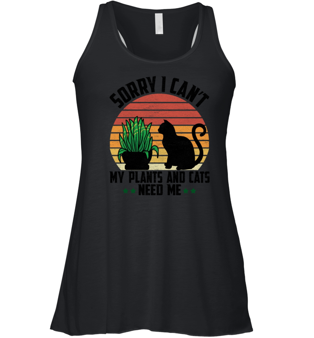 Plant and Cat Lover Gardening Gardener Women's Flowy Tank Top