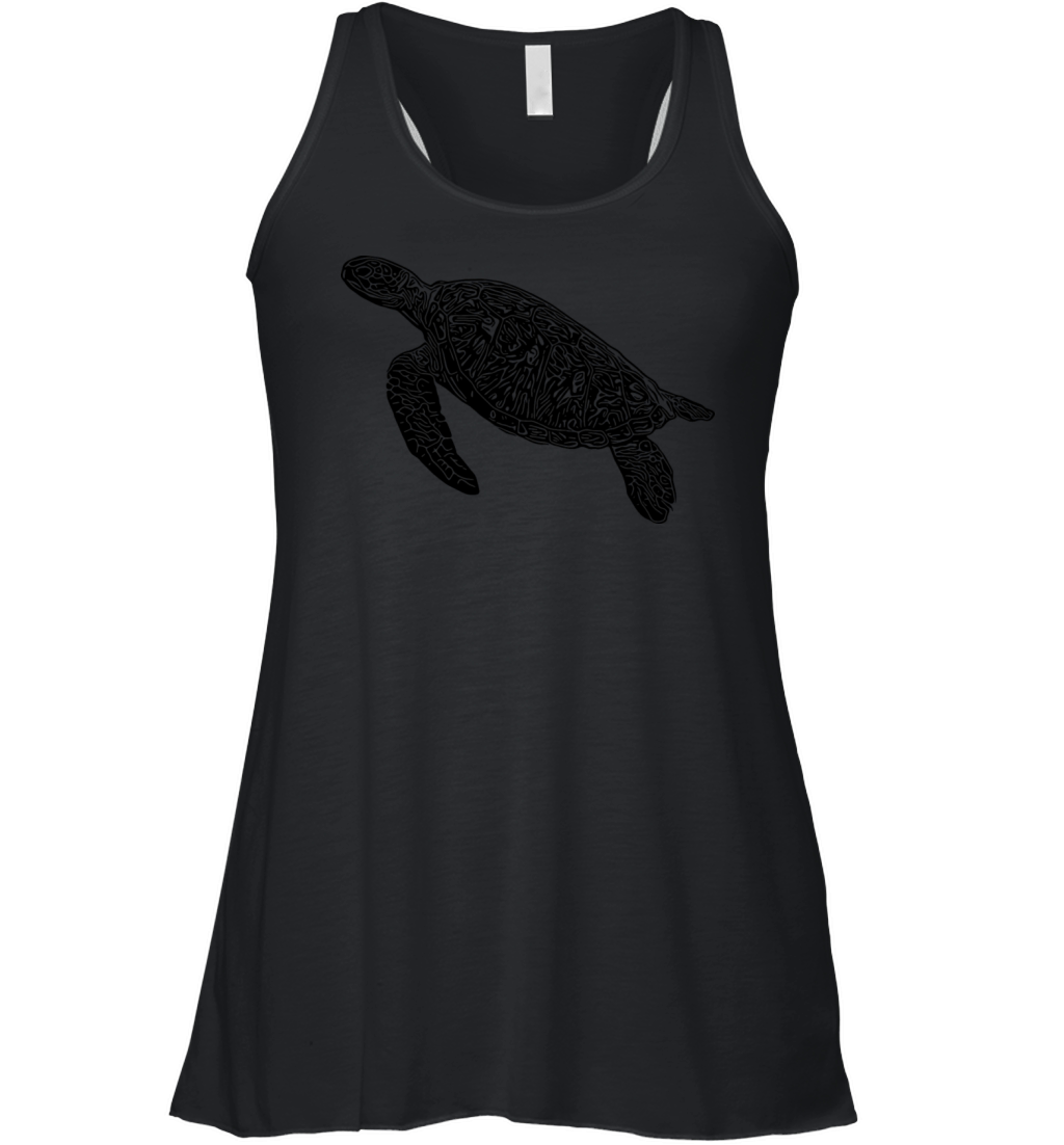 Vintage Diving Turtle Women's Flowy Tank Top