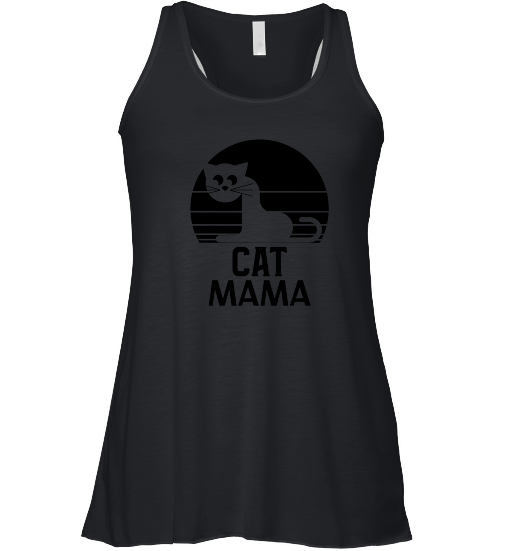 Vintage Eighties Style Distressed Cat Daddy Retro Women's Flowy Tank Top