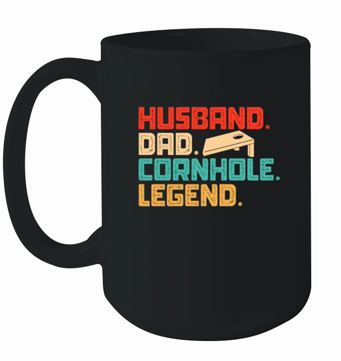 Husband Dad Cornhole Legend Retro Vintage Ceramic Mug