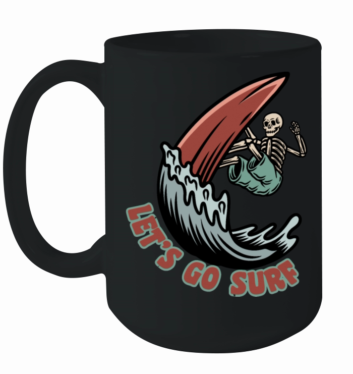 lets go surfing Ceramic Mug