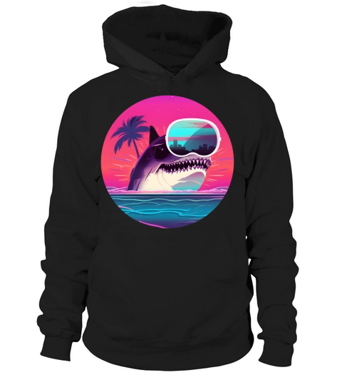 80s 90s Vintage Shark Style Hoodie Unisex
