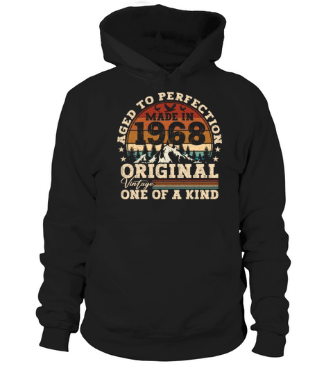 Original 1968 Vintage Vintage Birthday Retro Hoodie Unisex