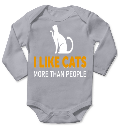I like Cats more than People Long Sleeve Baby One-Piece