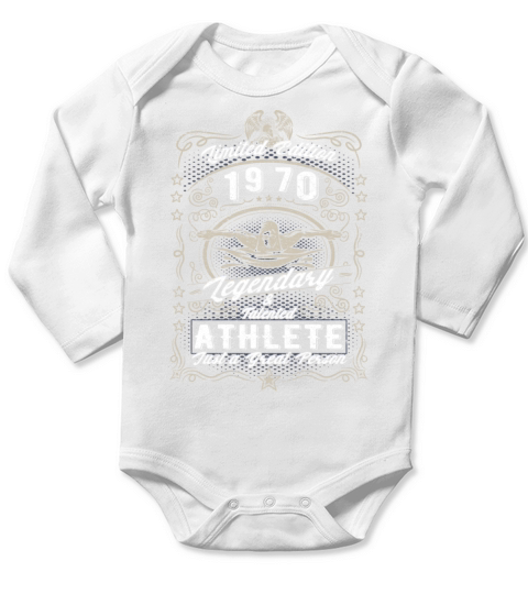 Vintage 1970 Swimmer Birthday Gift Sport Hobby Long Sleeve Baby One-Piece