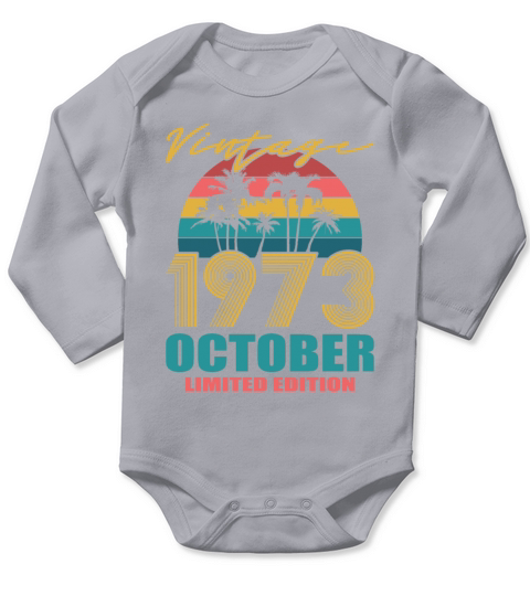 Vintage October 1973 Limited Edition Long Sleeve Baby One-Piece