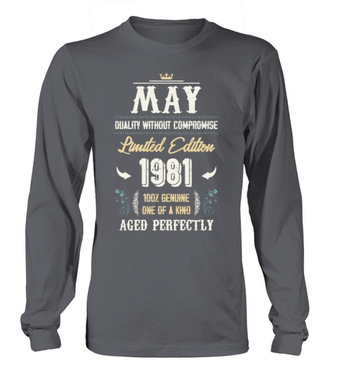 May 1981 Vintage Birthday Present Long sleeved Unisex