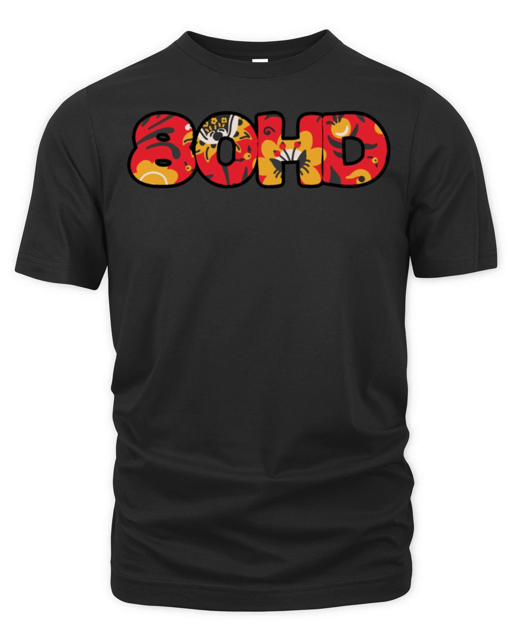80hd ADHD red floral Organic Unisex T-shirt