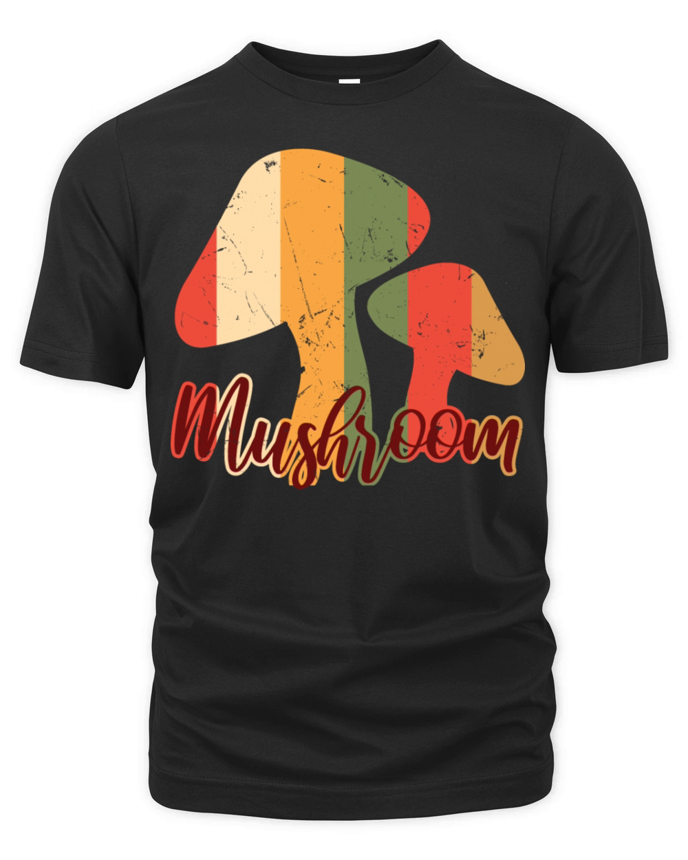 Mushroom Vintage Distressed Organic Unisex T-shirt