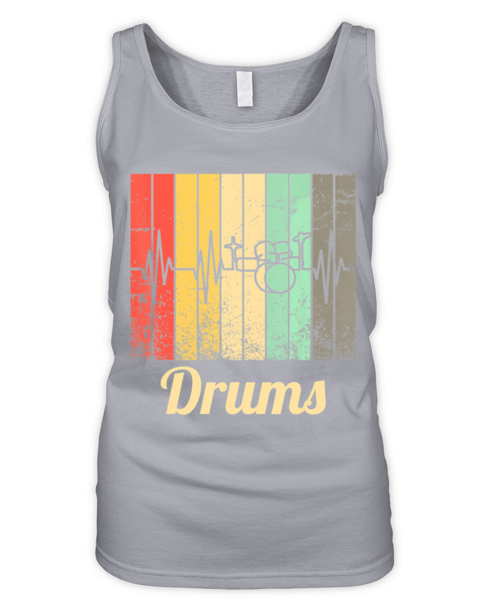 Cool Drum Kit Percussion Vintage Retro Drummer Organic Women's Tank Top