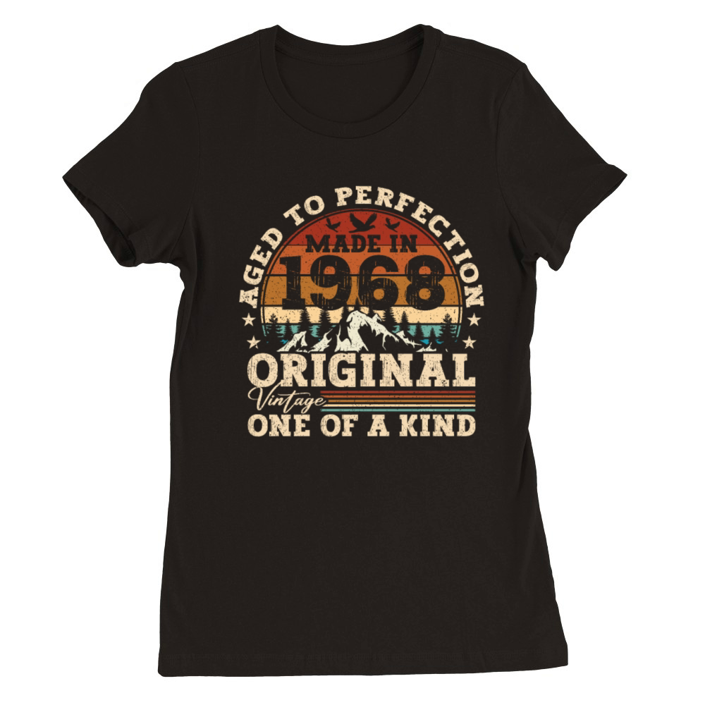 Original 1968 Vintage Vintage Birthday Retro Premium Womens Crewneck T-shirt