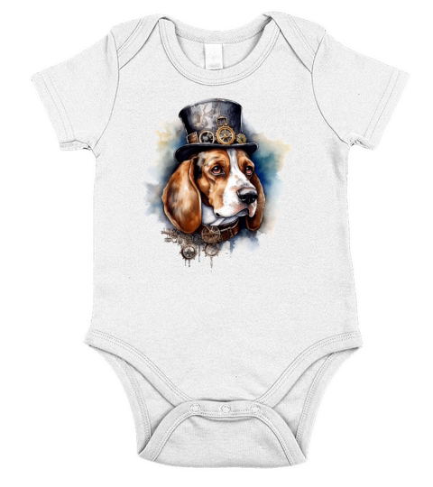 Beagle Short Sleeve Baby One-Piece