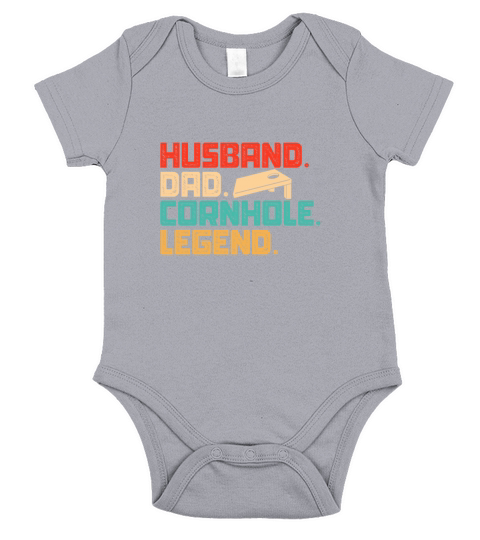 Husband Dad Cornhole Legend Retro Vintage Short Sleeve Baby One-Piece