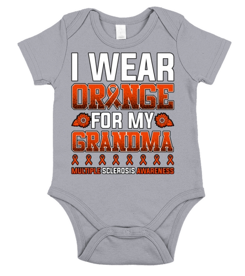 I Wear Orange For My Grandma Multiple Sclerosis Short Sleeve Baby One-Piece