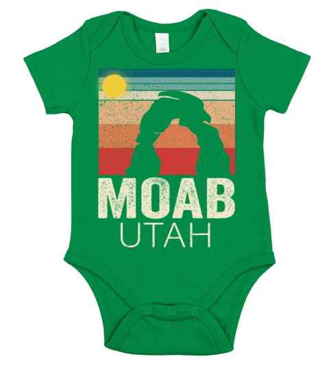 Moab Utah Retro Sunset Vintage Road Moab City Short Sleeve Baby One-Piece