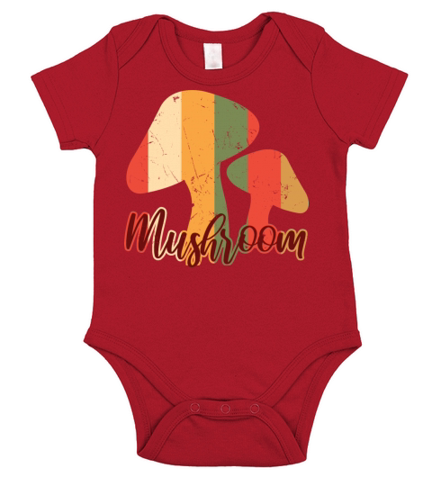 Mushroom Vintage Distressed Short Sleeve Baby One-Piece