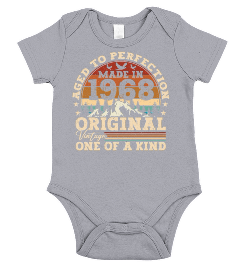 Original 1968 Vintage Vintage Birthday Retro Short Sleeve Baby One-Piece