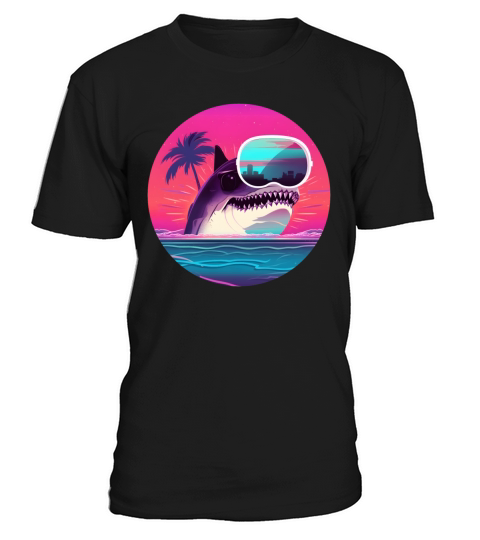 80s 90s Vintage Shark Style T-Shirt Unisex