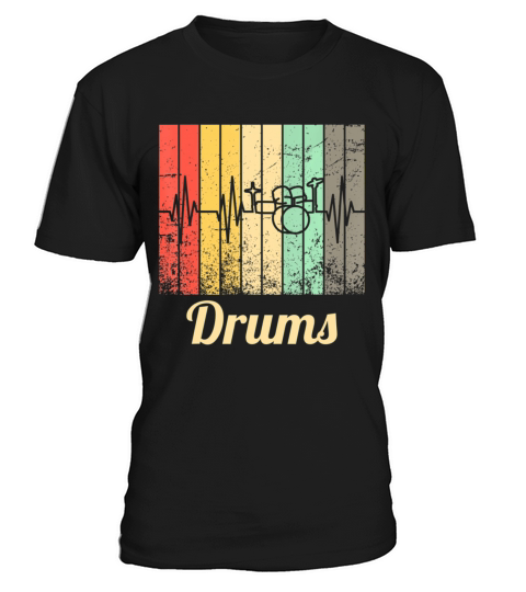 Cool Drum Kit Percussion Vintage Retro Drummer T-Shirt Unisex
