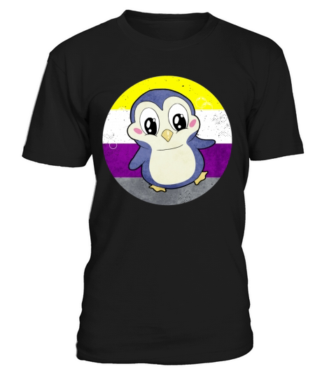 Non Binary Pride Flag Penguin Sublte LGBTQ T-Shirt Unisex
